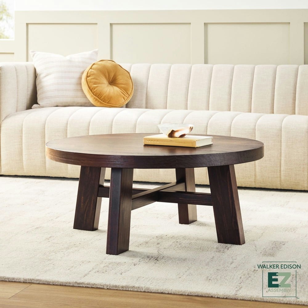 Walker Edison Modern Farmhouse Round Coffee Table: $104.99 Walker Edison Modern Farmhouse Round Coffee Table: $104.99