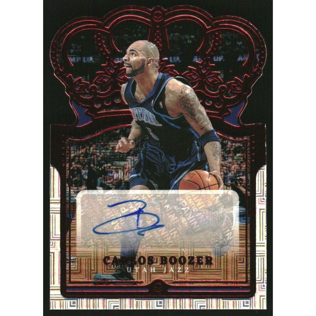 2021-22 Crown Royale Carlos Boozer Crown Autographs Asia Red Card: $18