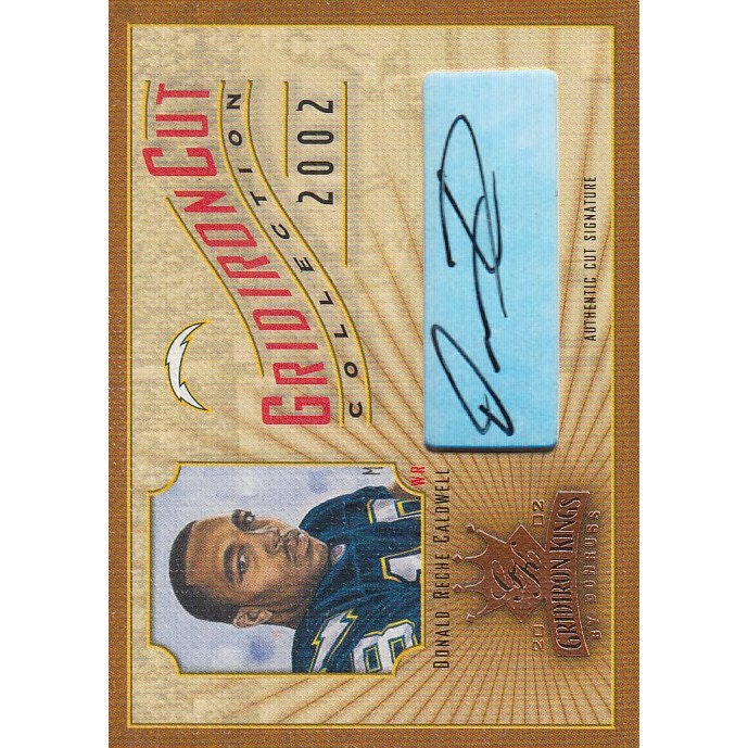 2002 Gridiron Kings Reche Caldwell Gridiron Cut Collection Autograph Card: $10