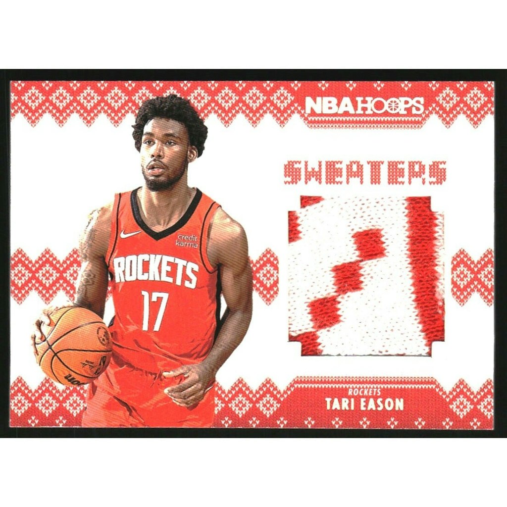 2022-23 Hoops Tari Eason Rookie Sweaters Trading Card: $18 2022-23 Hoops Tari Eason Rookie Sweaters Trading Card: $18