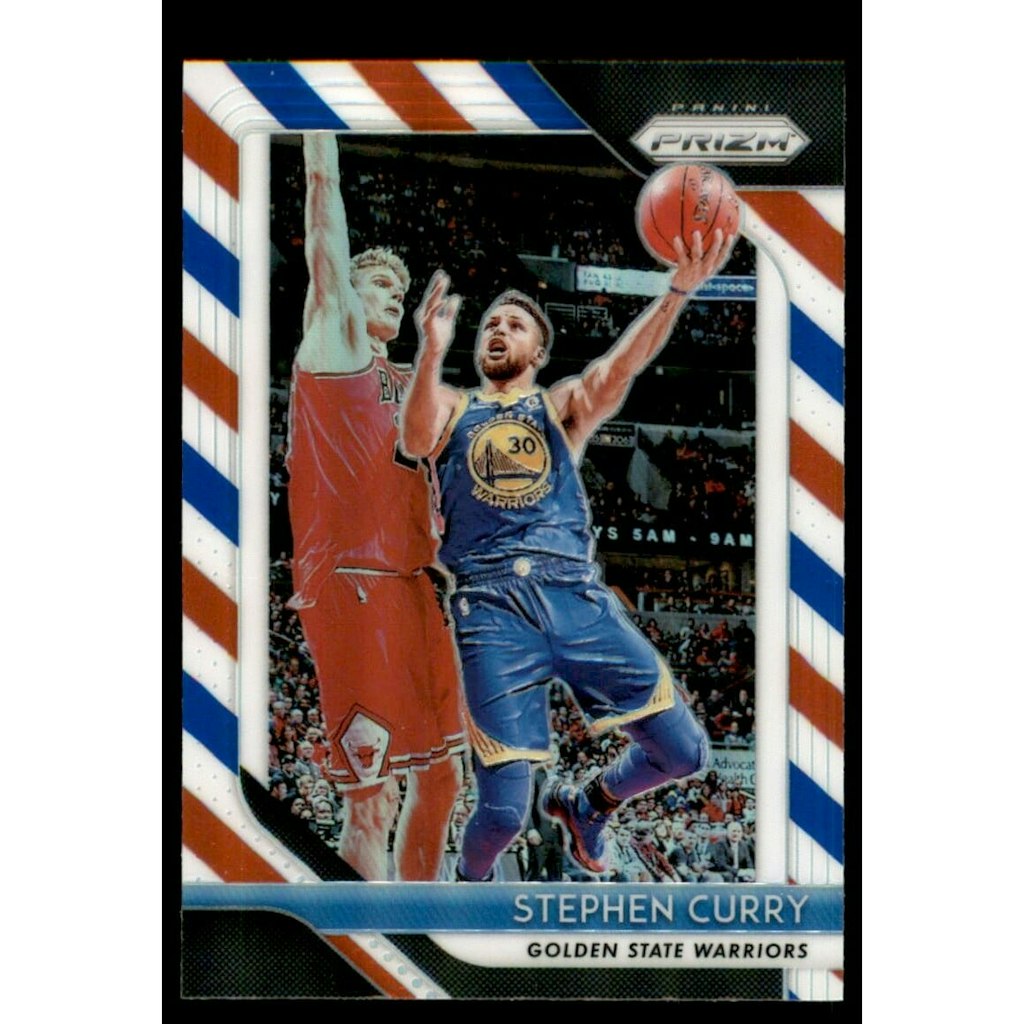 2018-19 Panini Prizm Prizms Red White and Blue Stephen Curry #222: $22.50 2018-19 Panini Prizm Prizms Red White and Blue Stephen Curry #222: $22.50