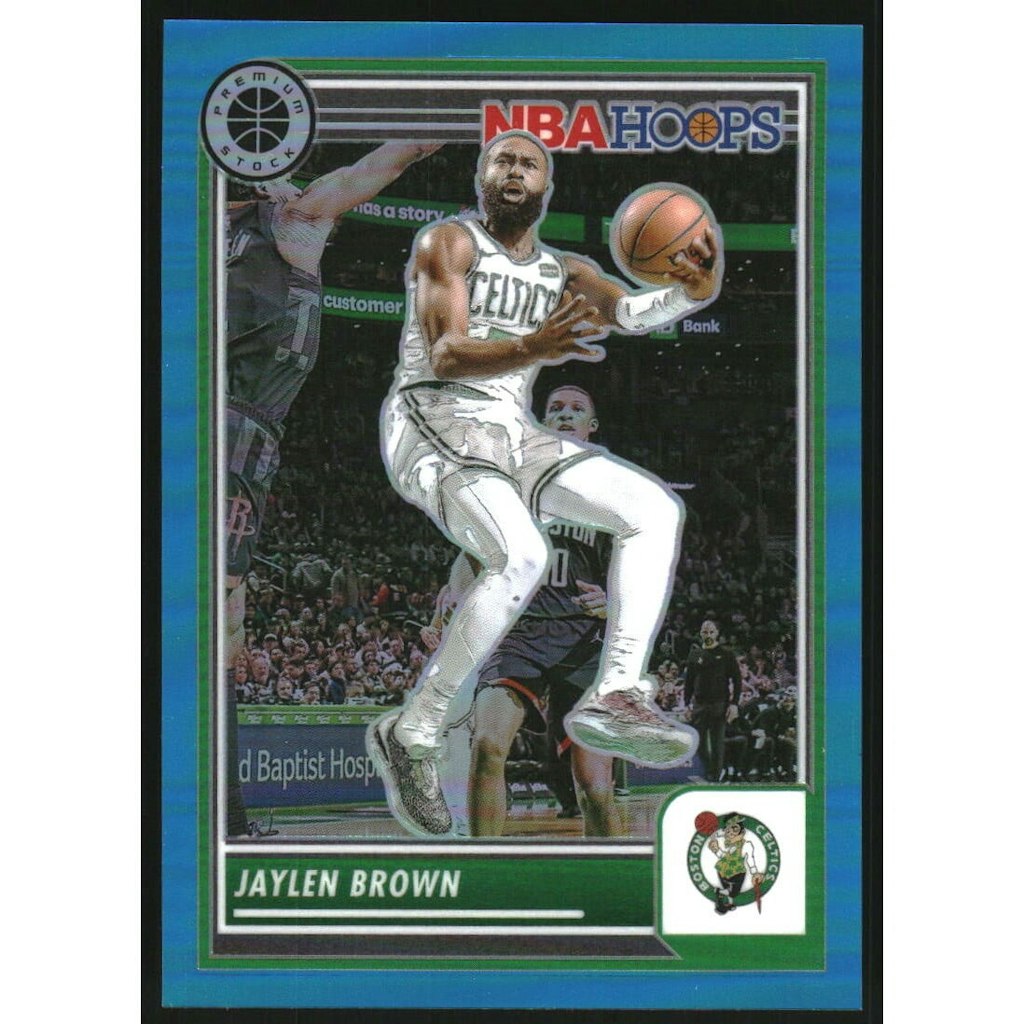2023-24 Hoops Premium Stock Jaylen Brown Neon Blue Prizm Card: $40 2023-24 Hoops Premium Stock Jaylen Brown Neon Blue Prizm Card: $40