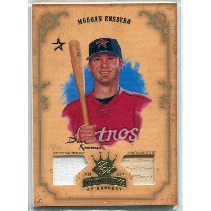 2004 Diamond Kings Morgan Ensberg DK Materials Gold Bat and Jersey Relic Card /25: $10.50 2004 Diamond Kings Morgan Ensberg DK Materials Gold Bat and Jersey Relic Card /25: $10.50