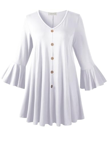Larace Women's 3/4 Flare Sleeve Plus Size Tunic Shirt: $22.09 Larace Women's 3/4 Flare Sleeve Plus Size Tunic Shirt: $22.09
