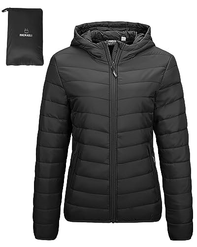 Outdoor Ventures Women's Lightweight Packable Hooded Puffer Jacket: $44.79