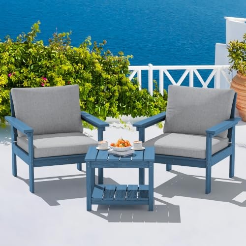 Serwall HDPE Patio Conversation Set with Side Table: $322.99 Serwall HDPE Patio Conversation Set with Side Table: $322.99
