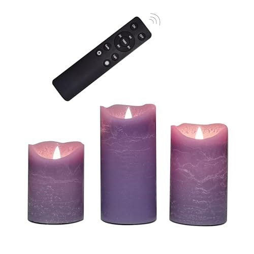 Purple Real Wax Flameless LED Candles 3-Pack: $21.04