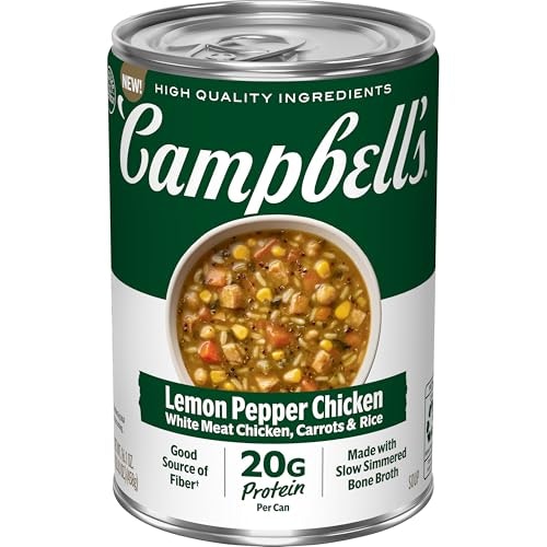 Campbell's Protein Lemon Pepper Chicken Soup 16.1-oz. Can: $2.97 Campbell's Protein Lemon Pepper Chicken Soup 16.1-oz. Can: $2.97