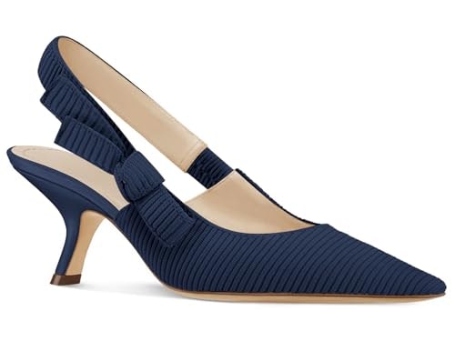 Coutgo Women's Pointed Toe Bowknot Kitten Heel Pumps: $34.98