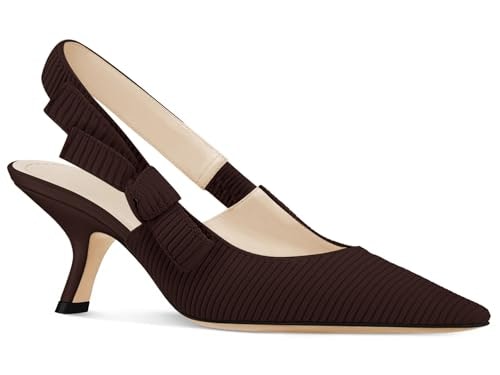 Coutgo Women's Slingback Pointed Toe Kitten Heel Pumps: $34.99 Coutgo Women's Slingback Pointed Toe Kitten Heel Pumps: $34.99