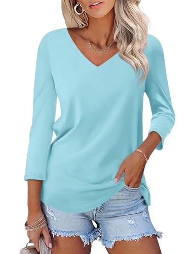 Minetom Women's 3/4-Sleeve V-Neck T-Shirt: $14.97 Minetom Women's 3/4-Sleeve V-Neck T-Shirt: $14.97