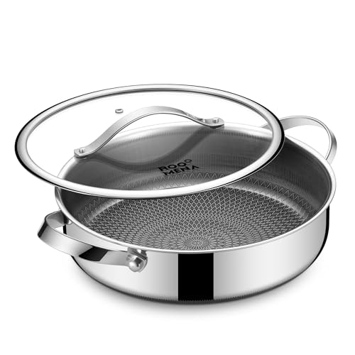 Roomena Hybrid Ceramic Nonstick Tri-Ply Saute Pan with Lid: $37.99 Roomena Hybrid Ceramic Nonstick Tri-Ply Saute Pan with Lid: $37.99