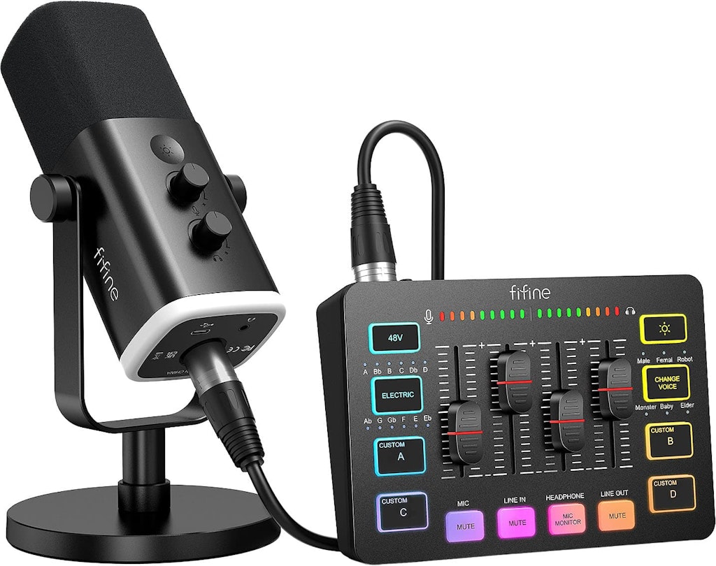 Fifine Gaming Microphone and Audio Mixer Set: $99.99 Fifine Gaming Microphone and Audio Mixer Set: $99.99
