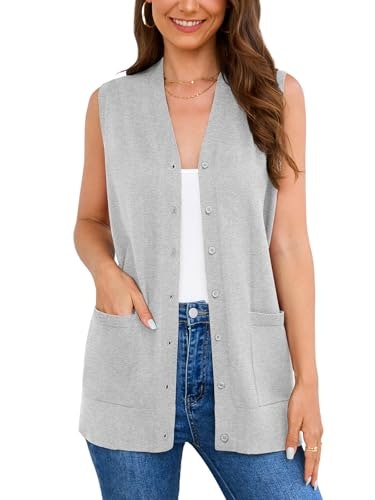 Veryoung Women's Lightweight Sleeveless Button-Up Cardigan Vest: $22.09 Veryoung Women's Lightweight Sleeveless Button-Up Cardigan Vest: $22.09