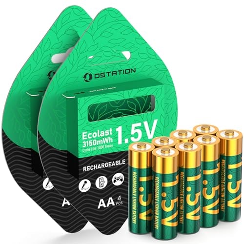 Ostation 1.5V AA Rechargeable Lithium Batteries 8-Pack: $25.64
