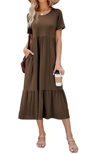 Women's Short Sleeve Flowy Tiered Maxi Sundress: $19.99 Women's Short Sleeve Flowy Tiered Maxi Sundress: $19.99