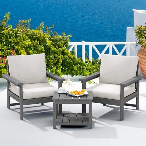 Serwall HDPE Patio Conversation Set with Side Table: $322.99 Serwall HDPE Patio Conversation Set with Side Table: $322.99