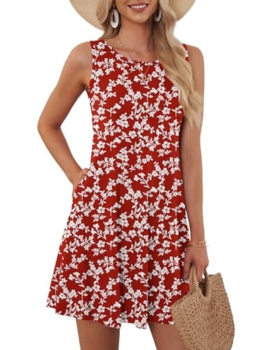 Auselily Sleeveless Floral A-Line Pocket Mini Dress: $16.99 Auselily Sleeveless Floral A-Line Pocket Mini Dress: $16.99