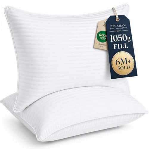 Beckham Hotel Collection Standard Queen Bed Pillows 2-Pack: $40 w/ Prime Beckham Hotel Collection Standard Queen Bed Pillows 2-Pack: $40 w/ Prime