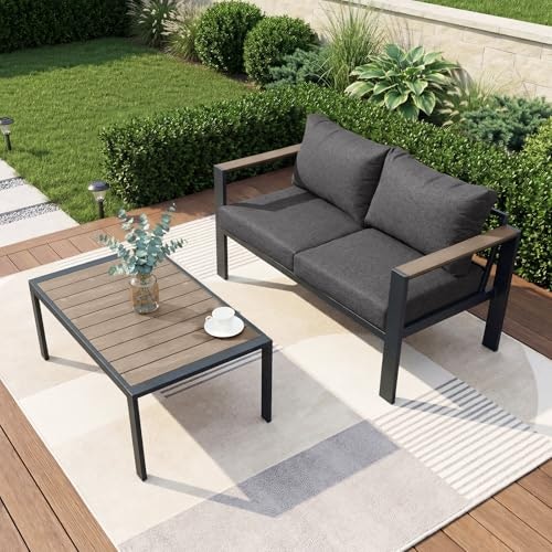 Adreric Aluminum Patio Loveseat and Coffee Table Set: $377.99
