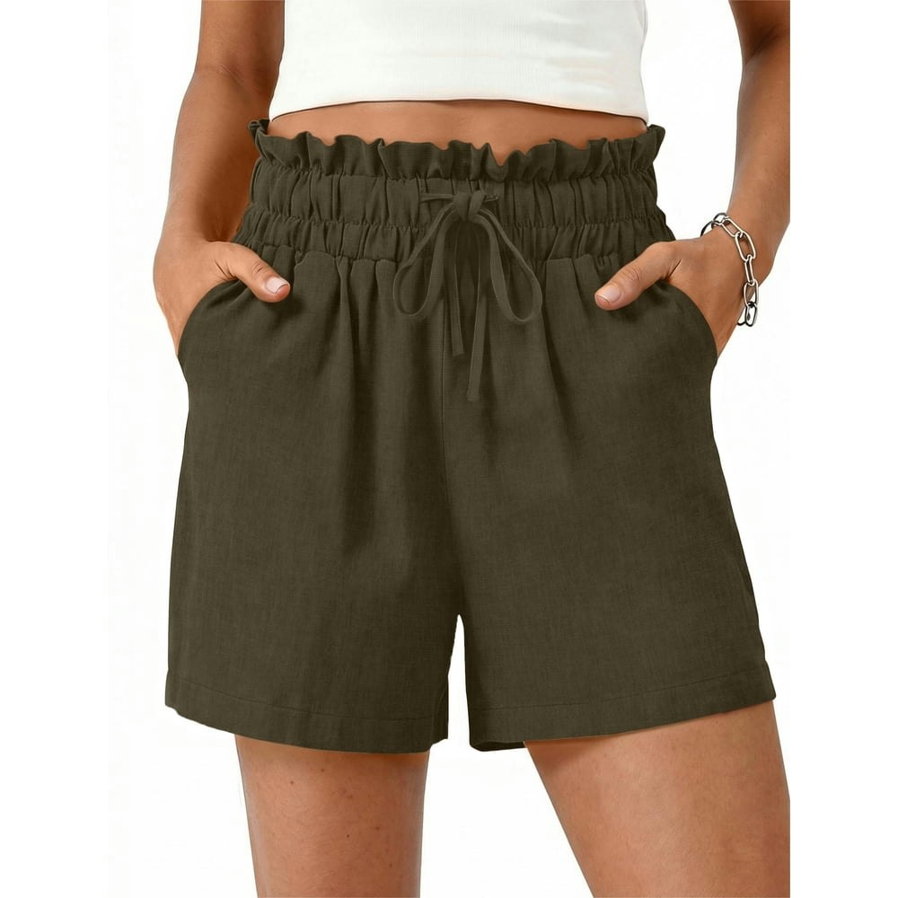 Fantaslook Women's Cotton Linen High-Waisted Shorts: $12.99 Fantaslook Women's Cotton Linen High-Waisted Shorts: $12.99