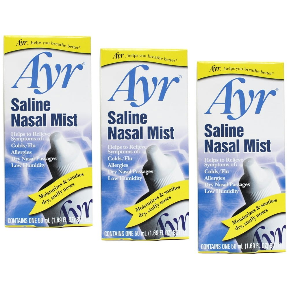 Ayr Saline Nasal Mist 50-mL 3-Pack: $12 Ayr Saline Nasal Mist 50-mL 3-Pack: $12