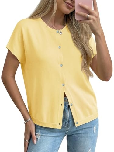 Saodimallsu Women's Short Sleeve Lightweight Cardigan: $17.32 Saodimallsu Women's Short Sleeve Lightweight Cardigan: $17.32