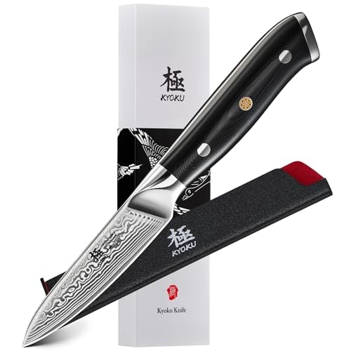 Kyoku Shogun Series 3.5-inch Damascus Steel Paring Knife: $32.47 Kyoku Shogun Series 3.5-inch Damascus Steel Paring Knife: $32.47