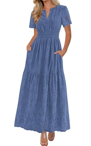 Prettygarden Women's V-Neck Cotton Maxi Dress: $45.98 Prettygarden Women's V-Neck Cotton Maxi Dress: $45.98