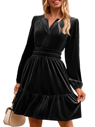Simplee Women's Velvet Long Sleeve V-Neck Skater Mini Dress: $42.49 Simplee Women's Velvet Long Sleeve V-Neck Skater Mini Dress: $42.49