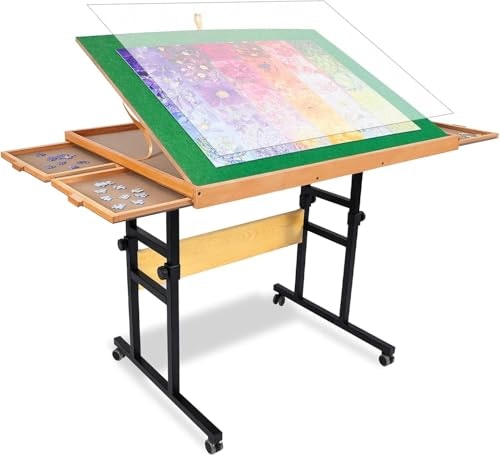 All4jig 1,500-Piece Portable Puzzle Table with Drawers: $104.97 All4jig 1,500-Piece Portable Puzzle Table with Drawers: $104.97