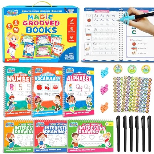 Magic Grooved Reusable Writing Practice Workbook for Kids: $17.97 Magic Grooved Reusable Writing Practice Workbook for Kids: $17.97