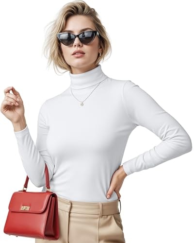 Women's Slim Fit Cotton Blend Turtleneck Top: $7.99 Women's Slim Fit Cotton Blend Turtleneck Top: $7.99