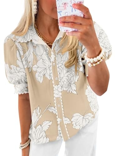 Cicy Bell Women's Floral Puff Sleeve Blouse: $19.98 Cicy Bell Women's Floral Puff Sleeve Blouse: $19.98