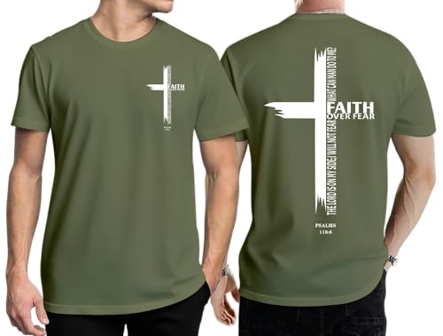 Eatbook Faith Over Fear Cross Graphic T-Shirt: $11.21 Eatbook Faith Over Fear Cross Graphic T-Shirt: $11.21