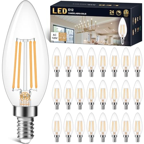Cotanic 24-Pack E12 Dimmable LED Candelabra Bulbs: $38.99 Cotanic 24-Pack E12 Dimmable LED Candelabra Bulbs: $38.99