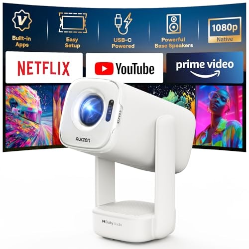 Aurzen Eazze D1 Native 1080p Smart Portable Projector: $123.46