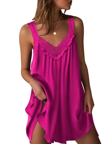 Ekouaer Silk Satin V-Neck Nightgown: $14.23 Ekouaer Silk Satin V-Neck Nightgown: $14.23