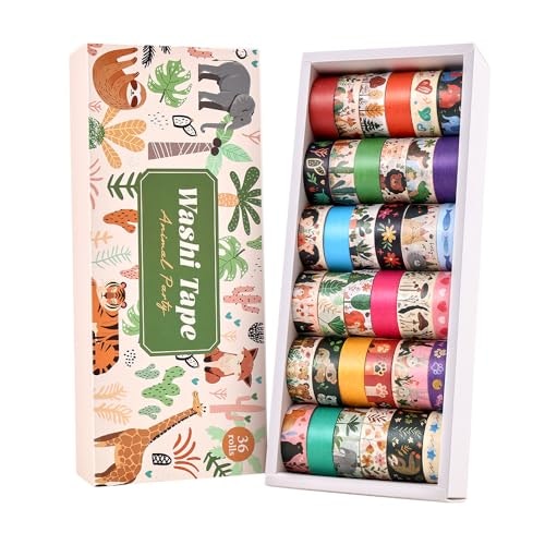 Icceemee 0.6" x 79" Animal Theme Washi Tape Set 36-Pack: $11.39 Icceemee 0.6" x 79" Animal Theme Washi Tape Set 36-Pack: $11.39