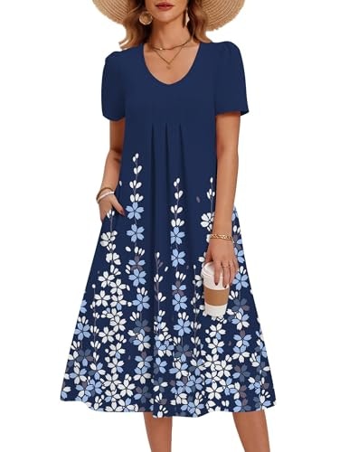 Zeagoo Women's Short Sleeve V-Neck Sundress: $23.99 Zeagoo Women's Short Sleeve V-Neck Sundress: $23.99