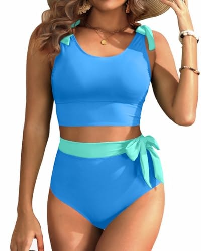 Yonique Women's High-Waisted Two-Piece Swimsuit: $29.74 Yonique Women's High-Waisted Two-Piece Swimsuit: $29.74