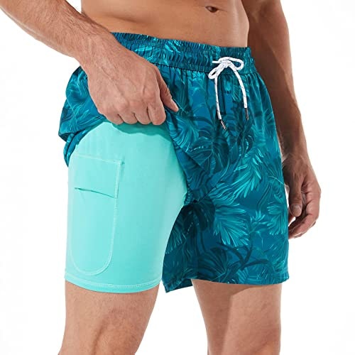 Brisira Men's 5-Inch Inseam Quick-Dry Swim Trunks with Compression Liner: $28.89 Brisira Men's 5-Inch Inseam Quick-Dry Swim Trunks with Compression Liner: $28.89