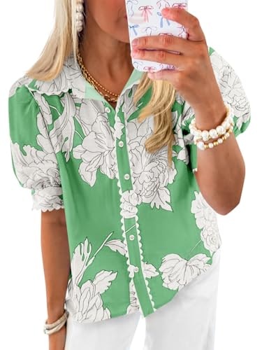 Cicy Bell Women's Floral Puff Sleeve Blouse: $19.98 Cicy Bell Women's Floral Puff Sleeve Blouse: $19.98