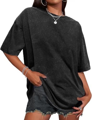 Adorejoy Women's Oversized Washed Cotton T-Shirt: $9.99 Adorejoy Women's Oversized Washed Cotton T-Shirt: $9.99