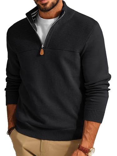 PJ Paul Jones Men's Quarter Zip Mock Neck Pullover: $28.49