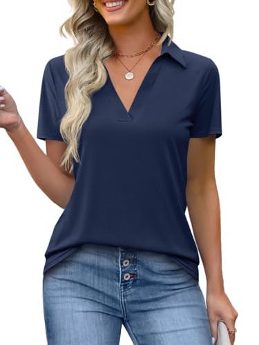 Imily Bela Women's Short Sleeve V-Neck Polo Shirt: $9.97 Imily Bela Women's Short Sleeve V-Neck Polo Shirt: $9.97
