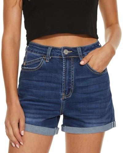 Vipones Women's High Waisted Stretch Frayed Denim Shorts: $24.23 Vipones Women's High Waisted Stretch Frayed Denim Shorts: $24.23