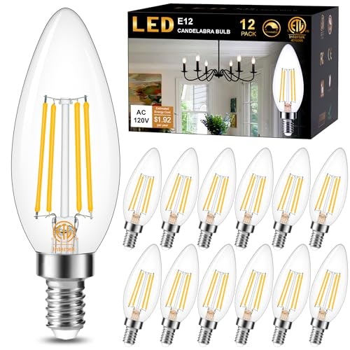 Cotanic 12-Pack 60W Dimmable E12 LED Candelabra Bulbs: $18.33 Cotanic 12-Pack 60W Dimmable E12 LED Candelabra Bulbs: $18.33