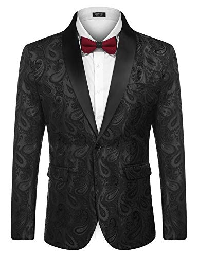 Coofandy Men's Floral Paisley Shawl Lapel Tuxedo Blazer: $53.09 Coofandy Men's Floral Paisley Shawl Lapel Tuxedo Blazer: $53.09
