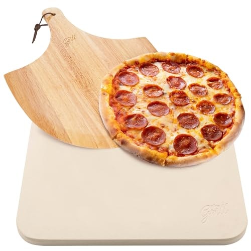 Hans Grill 15" x 12" Rectangular Cordierite Pizza Stone with Peel: $49.98 Hans Grill 15" x 12" Rectangular Cordierite Pizza Stone with Peel: $49.98
